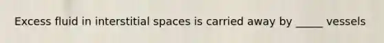 Excess fluid in interstitial spaces is carried away by _____ vessels