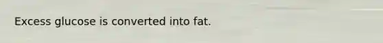 Excess glucose is converted into fat.