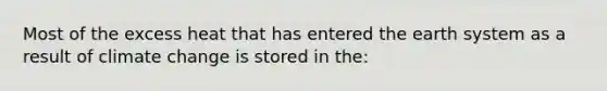 Most of the excess heat that has entered the earth system as a result of climate change is stored in the: