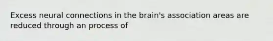 Excess neural connections in the brain's association areas are reduced through an process of