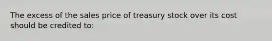 The excess of the sales price of treasury stock over its cost should be credited to: