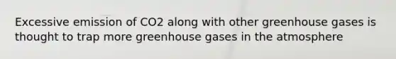 Excessive emission of CO2 along with other greenhouse gases is thought to trap more greenhouse gases in the atmosphere