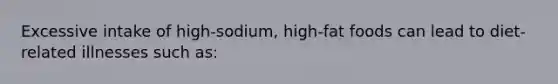 Excessive intake of high-sodium, high-fat foods can lead to diet-related illnesses such as: