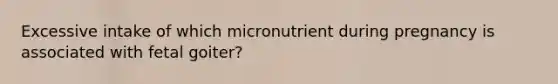 Excessive intake of which micronutrient during pregnancy is associated with fetal goiter?