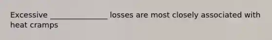 Excessive _______________ losses are most closely associated with heat cramps