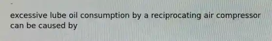 excessive lube oil consumption by a reciprocating air compressor can be caused by