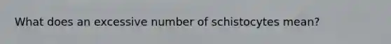 What does an excessive number of schistocytes mean?