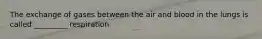 The exchange of gases between the air and blood in the lungs is called _________ respiration