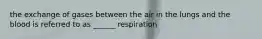 the exchange of gases between the air in the lungs and the blood is referred to as ______ respiration