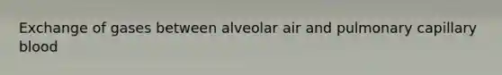 Exchange of gases between alveolar air and pulmonary capillary blood