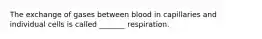 The exchange of gases between blood in capillaries and individual cells is called _______ respiration.