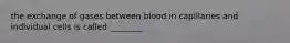 the exchange of gases between blood in capillaries and individual cells is called ________