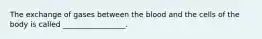 The exchange of gases between the blood and the cells of the body is called _________________.