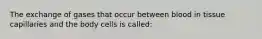 The exchange of gases that occur between blood in tissue capillaries and the body cells is called: