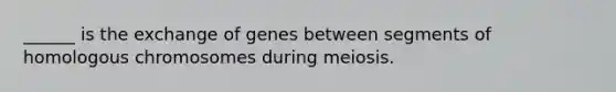 ______ is the exchange of genes between segments of homologous chromosomes during meiosis.