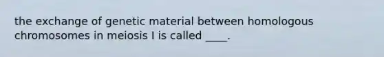 the exchange of genetic material between homologous chromosomes in meiosis I is called ____.