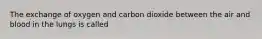 The exchange of oxygen and carbon dioxide between the air and blood in the lungs is called