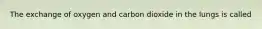 The exchange of oxygen and carbon dioxide in the lungs is called