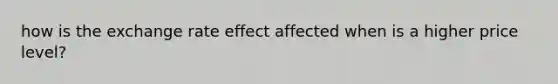 how is the exchange rate effect affected when is a higher price level?