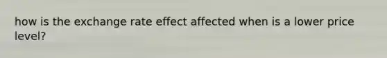 how is the exchange rate effect affected when is a lower price level?