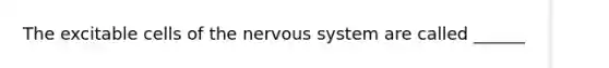 The excitable cells of the nervous system are called ______