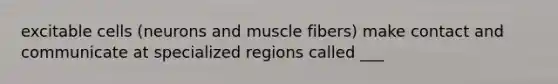 excitable cells (neurons and muscle fibers) make contact and communicate at specialized regions called ___