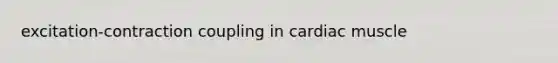 excitation-contraction coupling in cardiac muscle