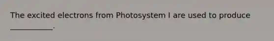 The excited electrons from Photosystem I are used to produce ___________.