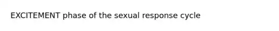 EXCITEMENT phase of the sexual response cycle