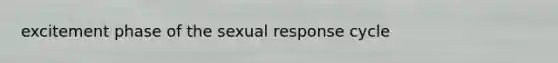 excitement phase of the sexual response cycle