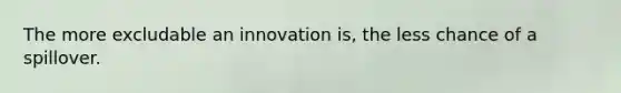 The more excludable an innovation is, the less chance of a spillover.