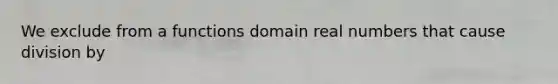 We exclude from a functions domain real numbers that cause division by