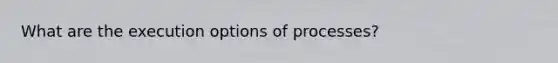 What are the execution options of processes?