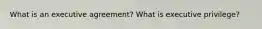 What is an executive agreement? What is executive privilege?