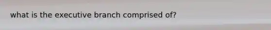 what is the executive branch comprised of?