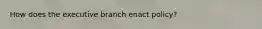 How does the executive branch enact policy?