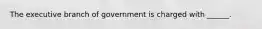 The executive branch of government is charged with ______.