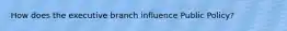 How does the executive branch influence Public Policy?