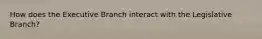 How does the Executive Branch interact with the Legislative Branch?