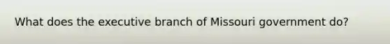 What does the executive branch of Missouri government do?