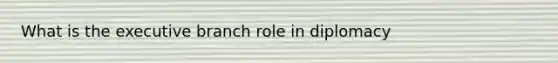 What is the executive branch role in diplomacy