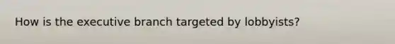 How is the executive branch targeted by lobbyists?