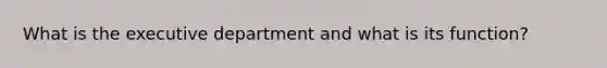 What is the executive department and what is its function?