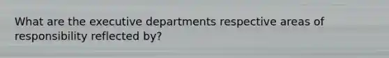 What are the executive departments respective areas of responsibility reflected by?