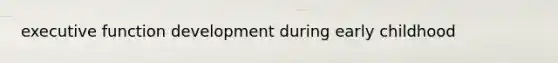 executive function development during early childhood