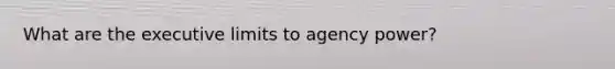 What are the executive limits to agency power?