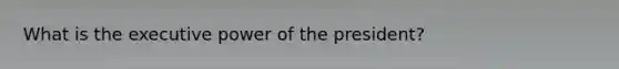 What is the executive power of the president?