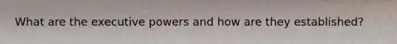 What are the executive powers and how are they established?