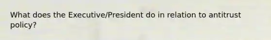 What does the Executive/President do in relation to antitrust policy?