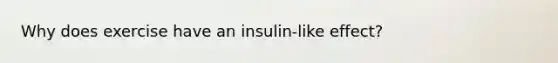 Why does exercise have an insulin-like effect?